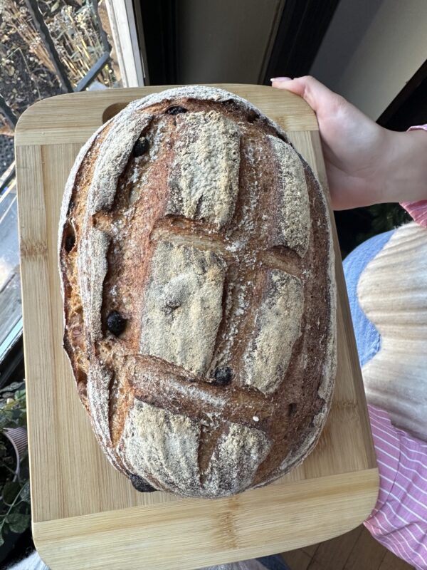 Walnut raisin loaf (sourdough)